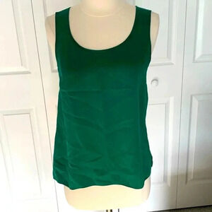 Talbots 100% silk sleeveless top green size 2